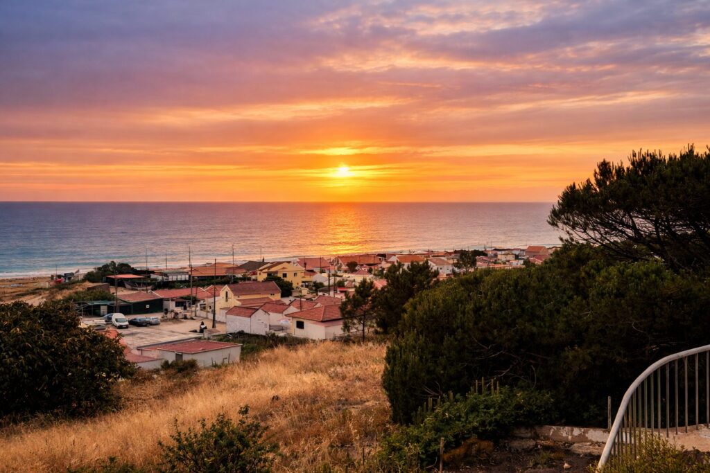Sunset over the coast